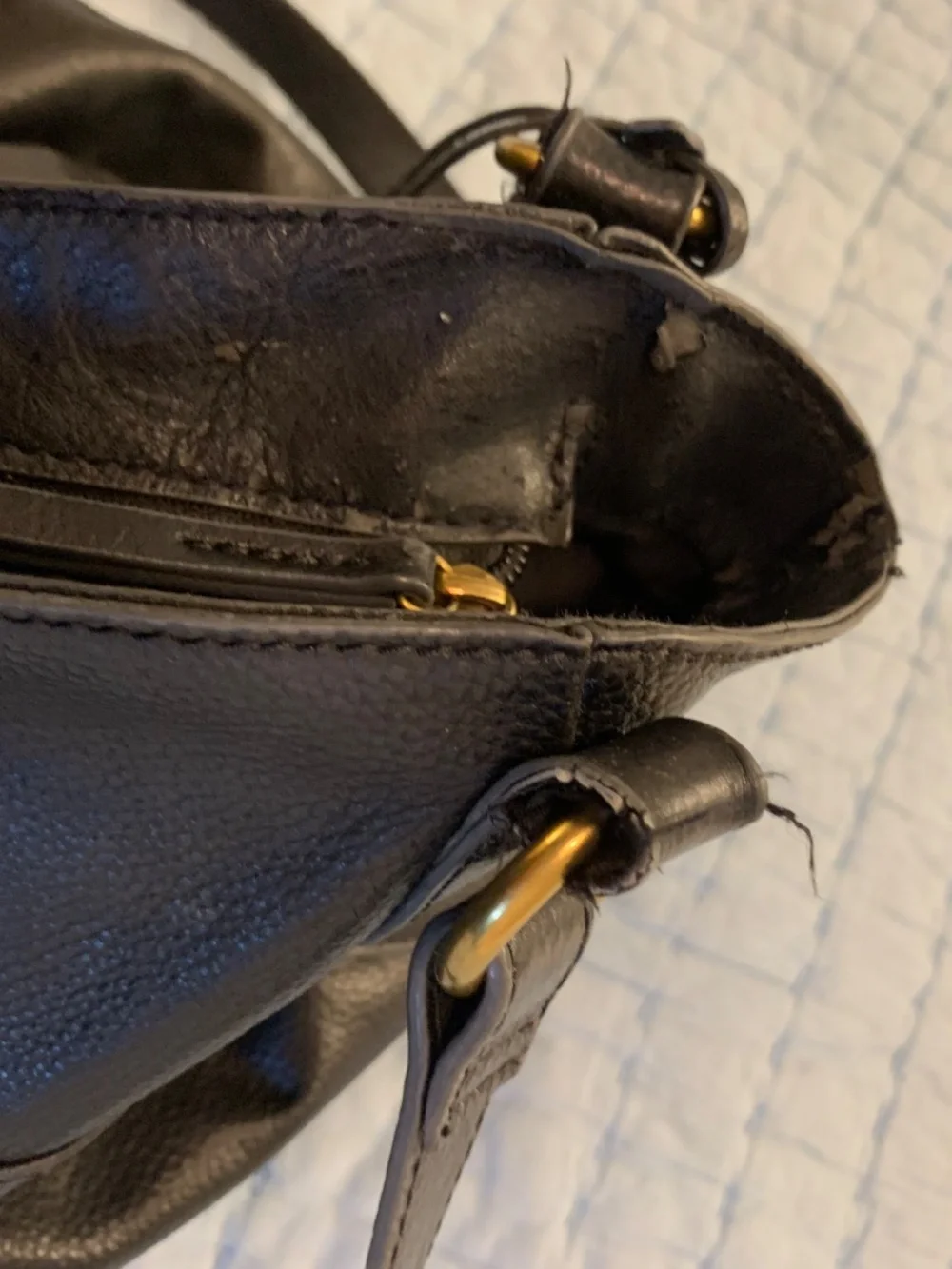 Fossil black leather handbag
